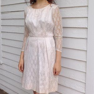 60s Lace Party Dress Cocktail Blush Pink Formal